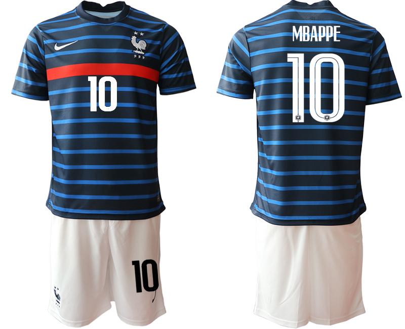 Men 2021 France home #10 soccer jerseys->france jersey->Soccer Country Jersey